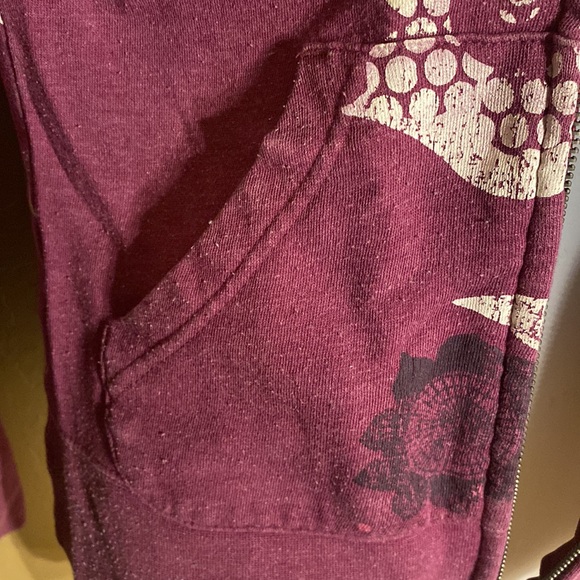 ROXY Medium FULL ZIP HOODIE snap hem Roxy tags polka-dot lined hoodie - Picture 12 of 14